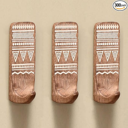 Indian Shelf 300 Pieces Bulk Wood Adhesive Wall Hooks – Wholesale Boho Peel and by IndianShelf