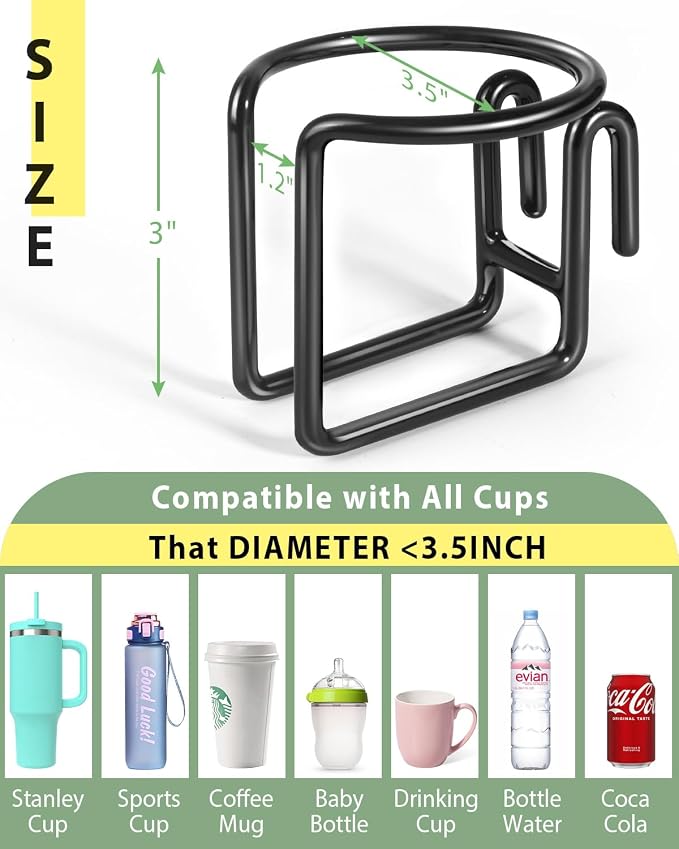 Kevenal Shopping Cart Cup Holder, Hanging Cup Holder - Image 2
