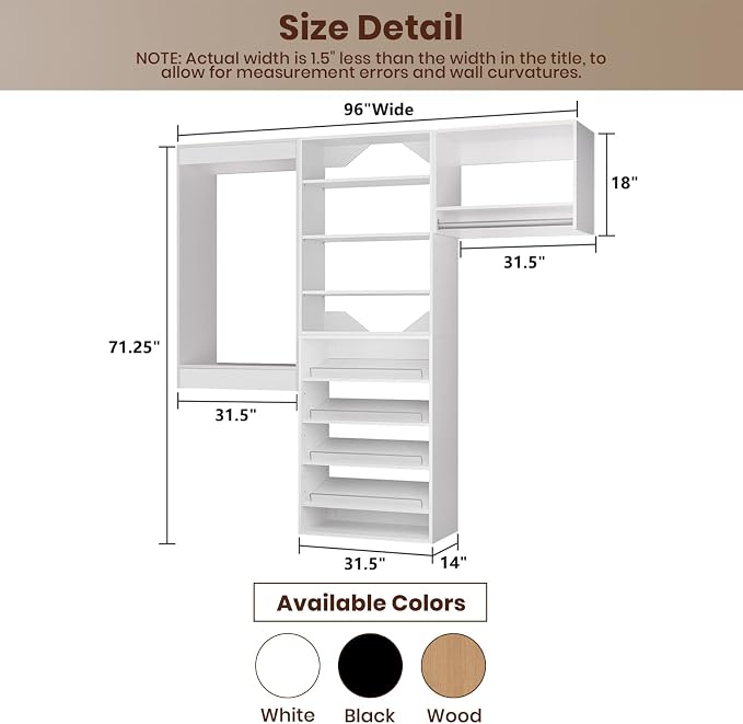 ROOMTEC Modular Closet System, Wooden Tower - Image 2