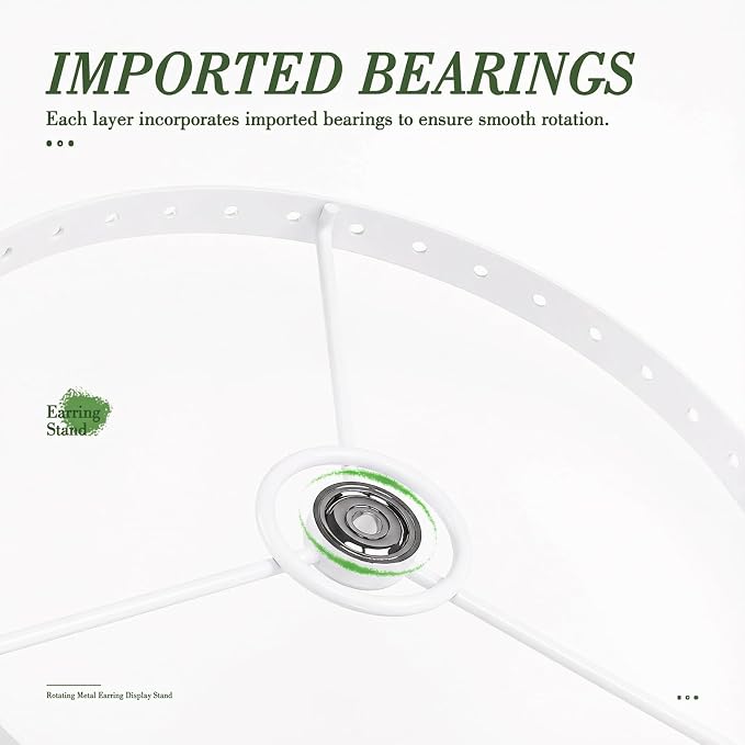 3 Tiers Metal Rotating Earring Holder Organizer Stand Adjustable Display Tree - Image 4