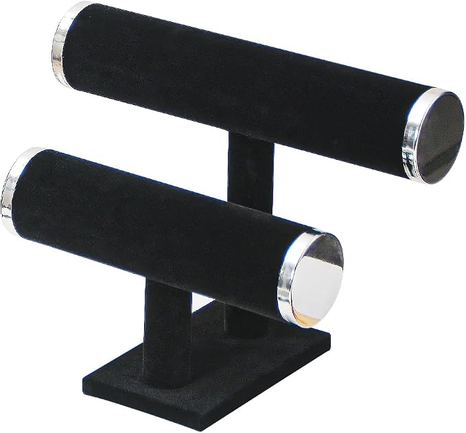 2 Tier Bracelet Holder Stand, Bangle Watches Display, Velvet Bracelet Jewelry by FocusOnJewelryDisplay