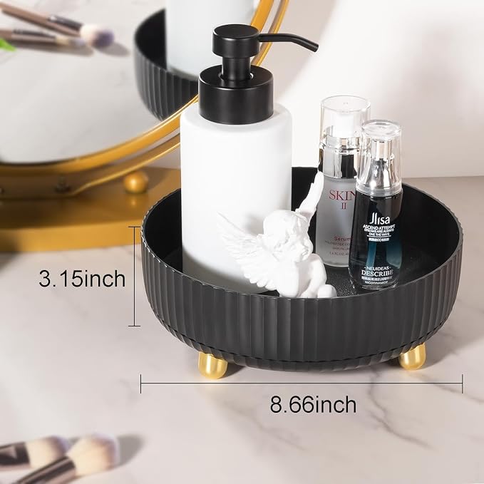 Makeup Perfume Organizer Tray 360 Degree Rotating Lazy Susan Skincare Lotion - Image 5