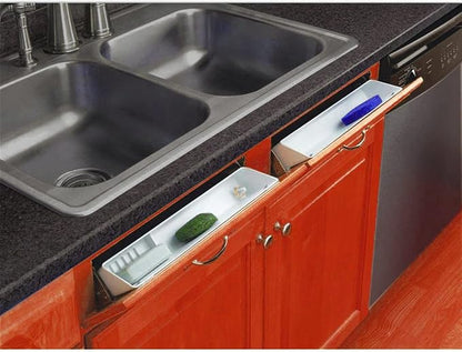 Aiwaiufu 14“ Kitchen Sink Front Trays Tip Out Tray Set Polymer Plastic White – - Image 7