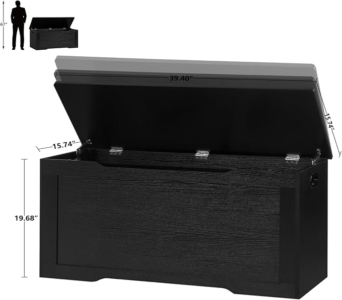 usikey 39.4” Storage Chest, Toy Chest, Toy Box - Image 3