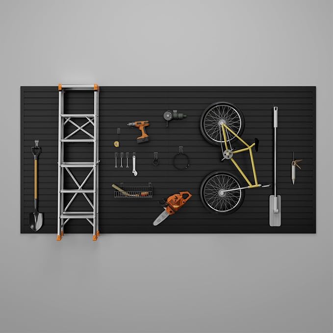 4'H x 8'W Slatwall Panel Garage Wall Organizer, Heavy Duty Interlocking Slat - Image 8