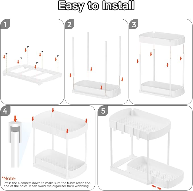 Ukeetap 2 Pack Multi-Purpose Pull-Out Storage Organizers, Under Sink & Cabinet - Image 7