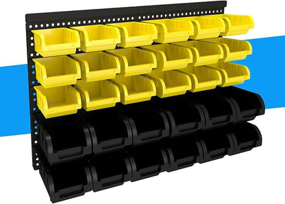 30Pcs Plastic Wall Mounted Storage Bins Parts Rack Nuts And Bolt Bins Organizer by Unknown