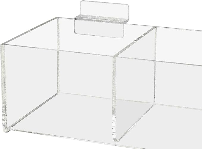 Marketing Holders Slatwall Acrylic Retail Tray Triple Compartment Dump Bin - Image 4