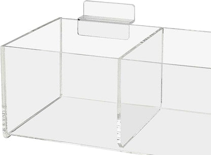 Marketing Holders Slatwall Acrylic Retail Tray Triple Compartment Dump Bin - Image 4