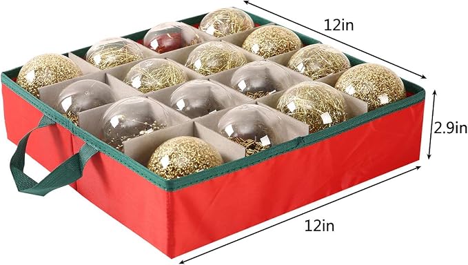 Sattiyrch Large 2-in-1 Christmas Ornament Storage Box & Xmas Figurine Container - Image 9