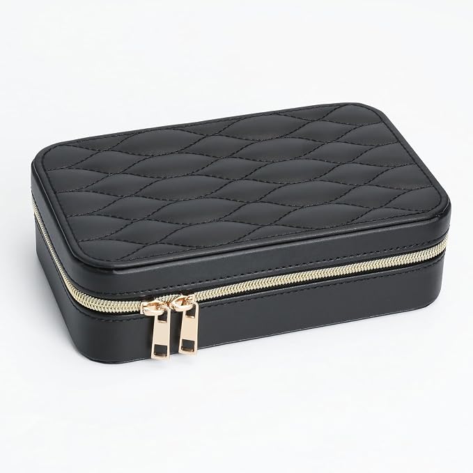 Portable Jewelry Organizer for Travel Compact Leather Jewelry Box - Image 2