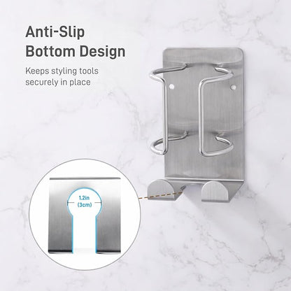 Curling Iron Holder, Stainless Steel Flat Iron Holder Wall Mount, Hair - Image 4