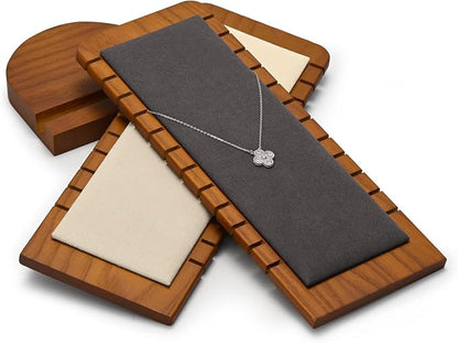 Oirlv Solid Wood Necklace Organizer Showcase Necklace Display Stand Jewelry - Image 8