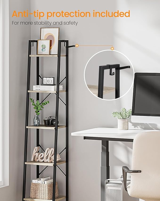 Hzuaneri Ladder Shelf, Freestanding Corner Storage Shelf | Bookcase - Image 3