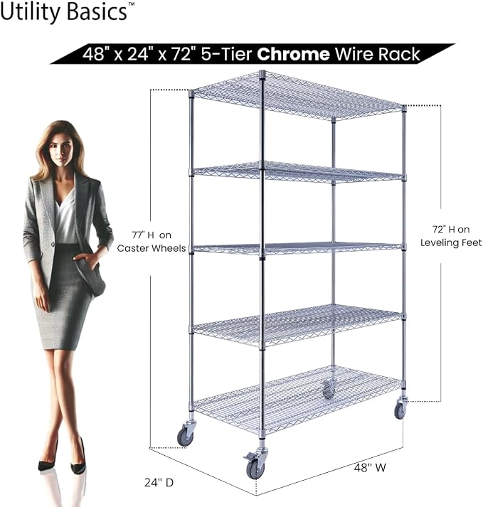 NSF Commercial 5-Tier Wire Shelving - Image 2