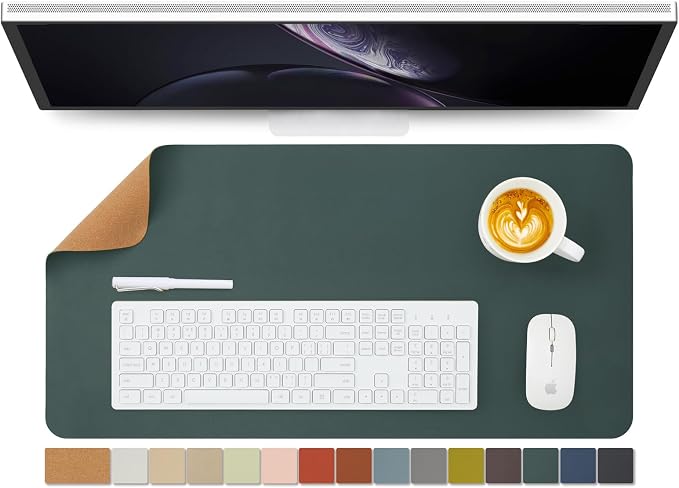 Cork Desk Mat - Dual-Sided Desk Pad by HOMIEAZICOZI
