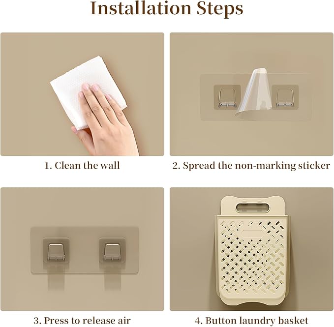 Laundry Basket Hamper, Hanging Wall Collapsible Laundry - Image 7