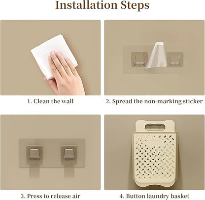 Laundry Basket Hamper, Hanging Wall Collapsible Laundry - Image 7