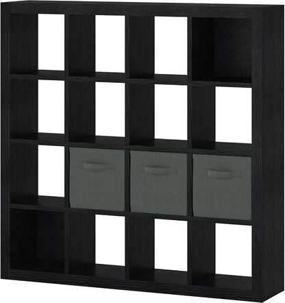 furtble Bookshelf with Storage Bins, 16-Cube Storage Organizer with Back Panels - Image 9