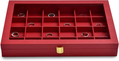 Oirlv Luxury Leather 24 Grid Jewelry Tray - Image 3
