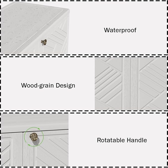Mrosaa Storage Box Outdoor Caninet, Resin Indoor Storage Box Waterproof - Image 5