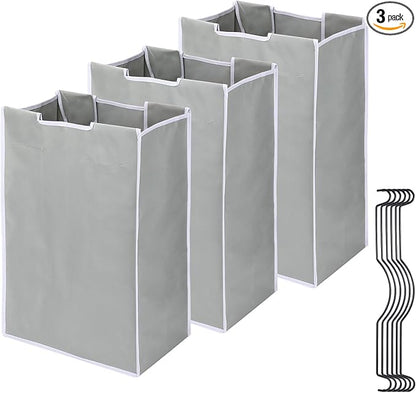3 Bag Laundry Sorter Replacement Bags, Augot Large Hamper Cart Removable by Augot