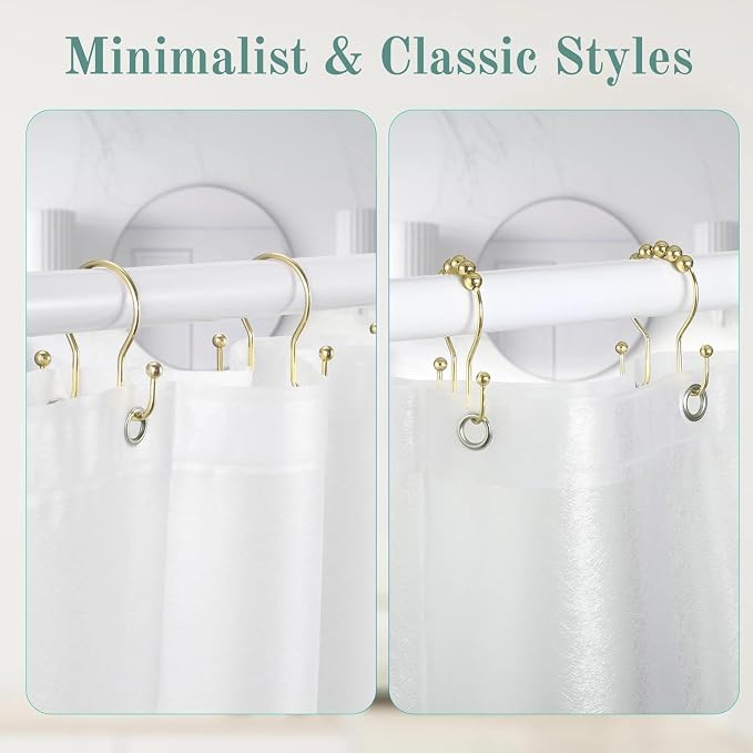 Goowin Shower Curtain Hooks, Stainless Steel Shower Curtain Hangers, Minimalist - Image 7