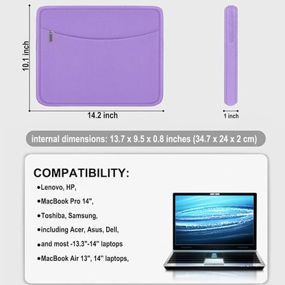 14 inch Laptop Sleeve, Shockproof Protective Laptop Cover Briefcase Carrying - Image 4