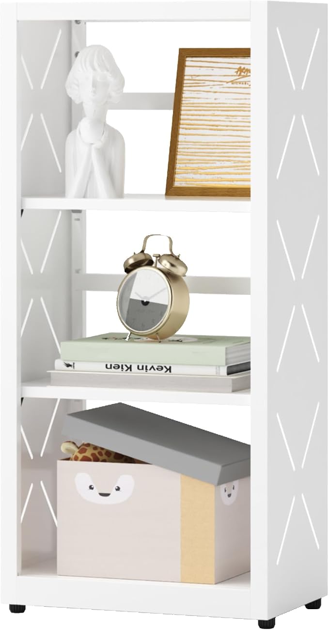 Narrow Bookshelf, 3 Tier Bookcase, Home Office Bookcase Shelf Storage Organizer by Steeloong