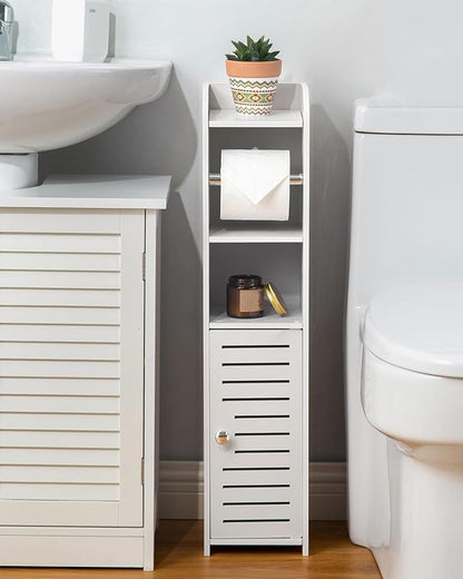 AOJEZOR Toilet Paper Holder Stand: Small Space Bathroom Storage - Image 2