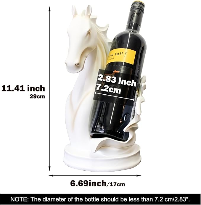 Wine Bottle Holder Wine Racks Tabletop Horse Statue as Home Kitchen Wine Cellar - Image 6