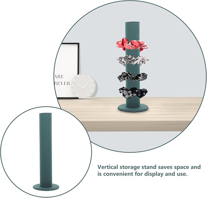 Velvet Vertical Hair Tie Organizer Tower Scrunchie Display Stand - Image 3
