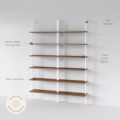 Nathan James Theo 6-Shelf Tall Bookcase, Wall Mount Bookshelf - Image 4