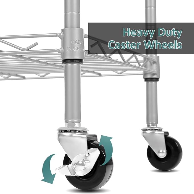 Homdox 6-Tier Storage Shelf Wire Shelving Unit Free Standing Rack Organization - Image 6