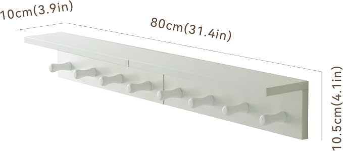 Entrance Coat Rack ，Coat Hooks, Wall-Mounted Wooden Hook Rack, Wall-Mounted - Image 7