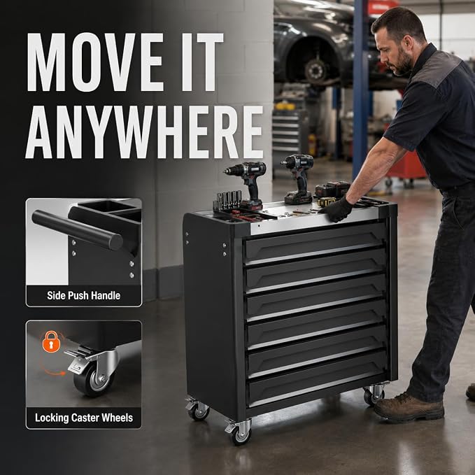 7-Drawer Rolling Tool Chest, Tool Box Lockable Metal Tool Cabinet - Image 6