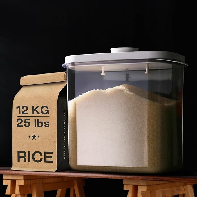 Rice Container - 25 Lbs/12KG/12L Rice Dispenser Storage - Image 8