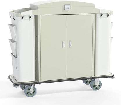 Heavy Duty Metal Housekeeping Janitorial Cart by CrazyAnt