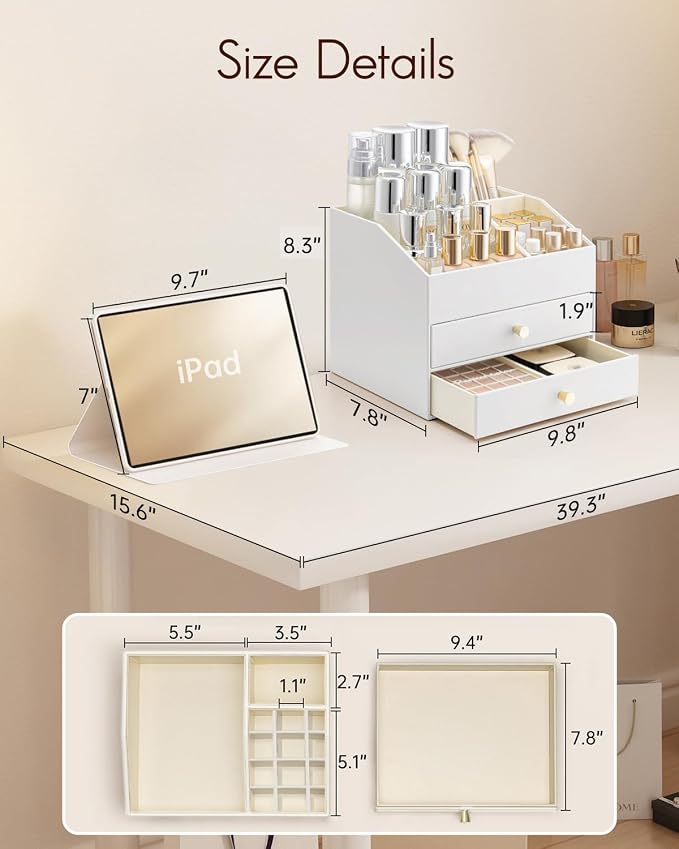 Vlando Makeup Organizer for Vanity, Large Capacity Countertop Organizer - Image 6