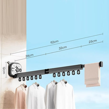 Retractable Clothes Drying Rack, 92cm/36.2in Wall Mount Laundry Hanger - Image 2
