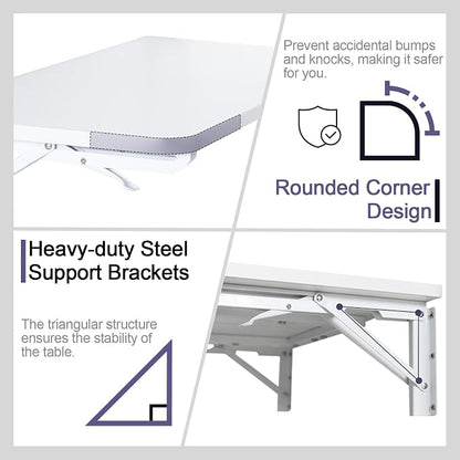 TEAMIX Wall Mounted Folding Table, Utility Room, Laundry Room - Image 4
