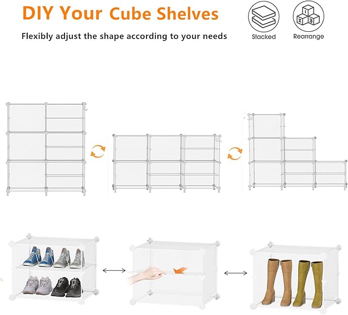 AWTATOS Closet Organizer 6 Cube Storage Shelves Portable Closet Clothes - Image 7