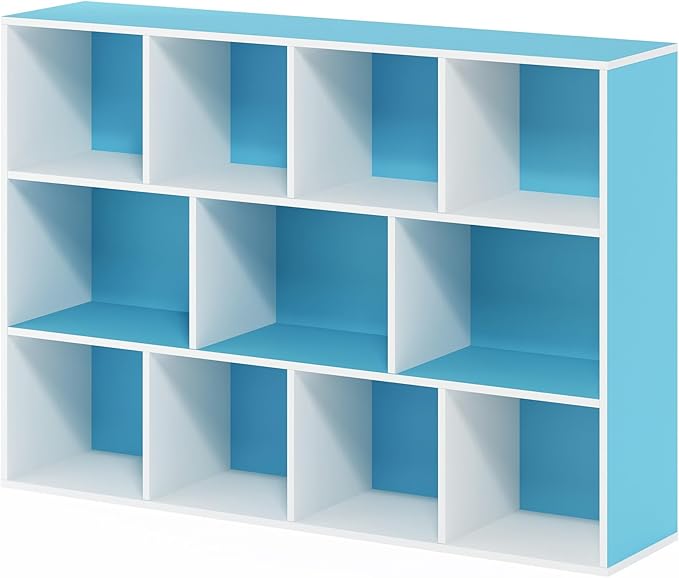 Furinno LUDER Book Shelf, 11-Cube Bookshelf, Reversible Bookcase, 9.4 x 29.1 x - Image 9