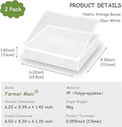 2 Packs Small Plastic Storage Containers, Beads Pencils Notebooks - Image 2