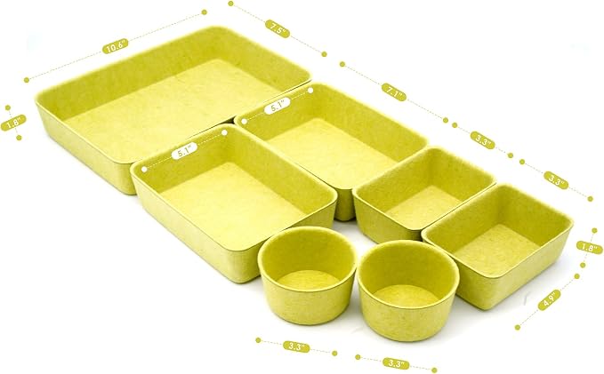 Welaxy Drawer organizers tray Felt storage bins office Desk dividers Morandi - Image 8