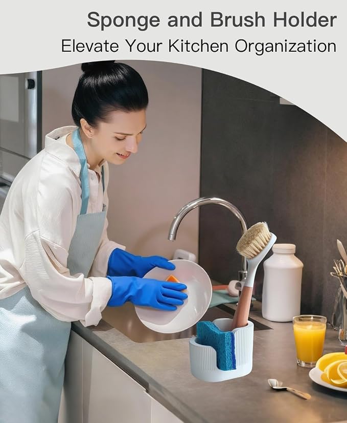 2-in-1 Diatomite Sponge Holder for Kitchen Sink, Quick-Drying Dish Sponge and - Image 8