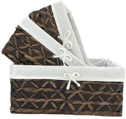 Basket of Rectangular Woven Seagrass Storage Bin by KINGWILLOW