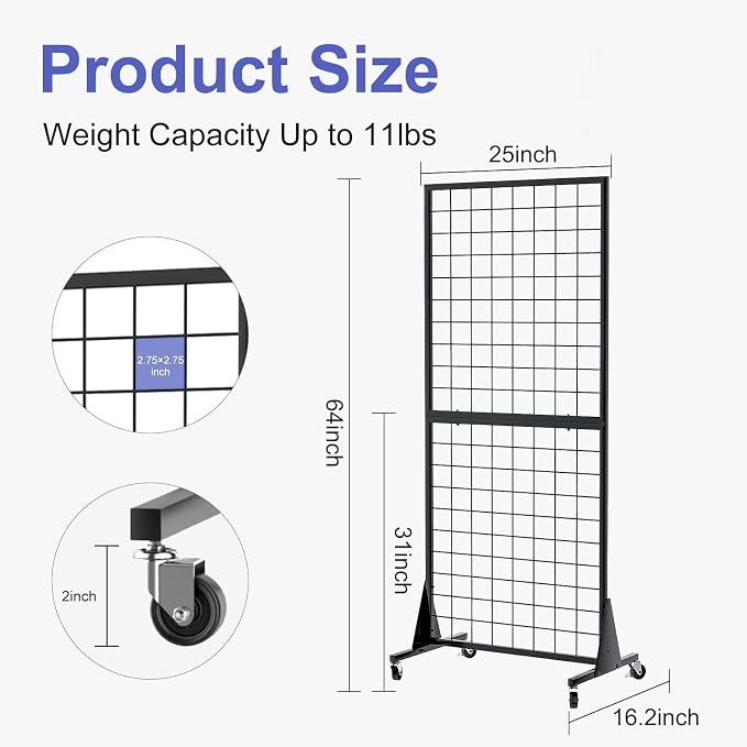 2-Pack 2'x5.5' Ft Gridwall Panel Display Stands 2'x5.5' Ft, Heavy Duty Floor - Image 2
