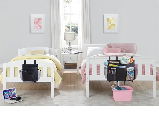 LEISUIT Hanging Storage Bag Bedside Organizer 9 Pockets Black - Image 6
