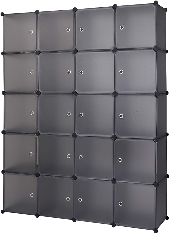 Cube Storage Organizer, 20-Cube Plastic Closet Cabinet, DIY Plastic Modular by Volowoo